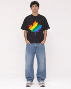 Mockup Boxy Heavyweight Tee Black male full-body 06