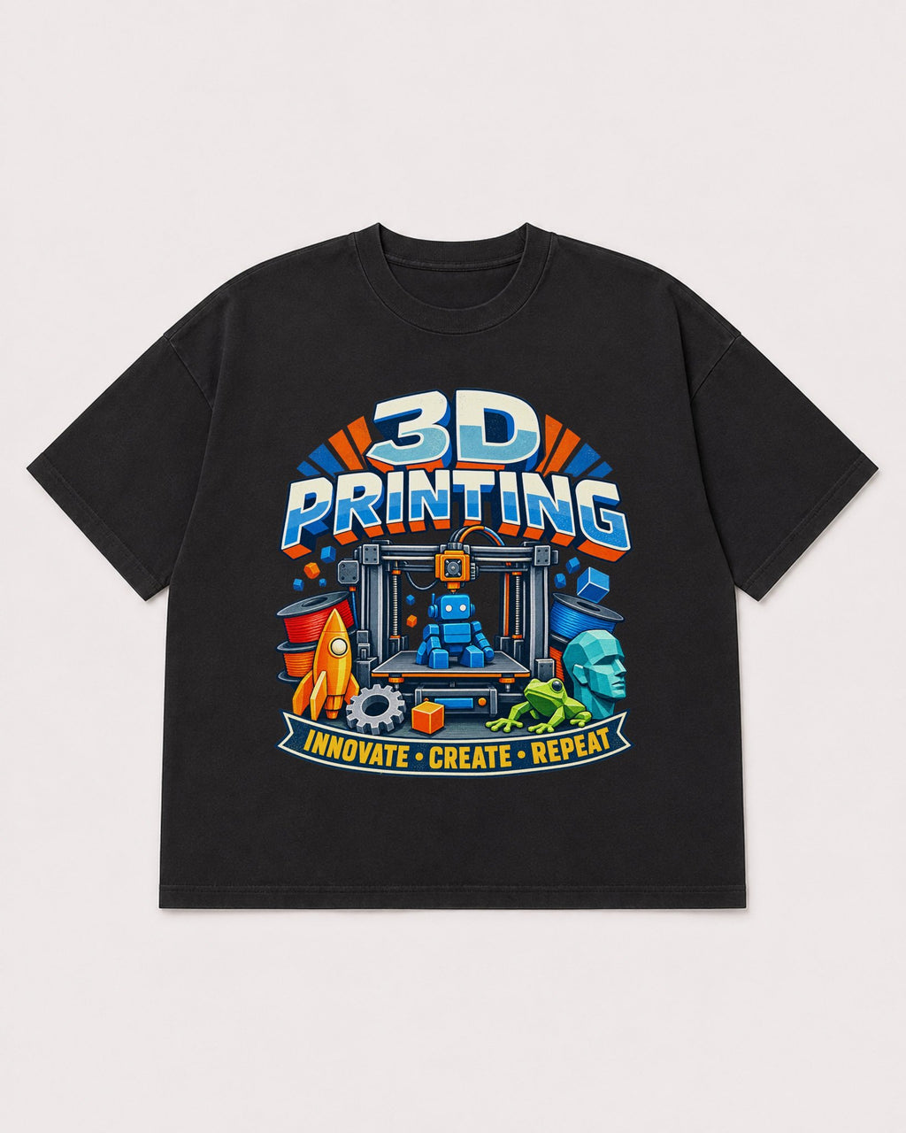 Mockup Boxy Heavyweight Tee Black product