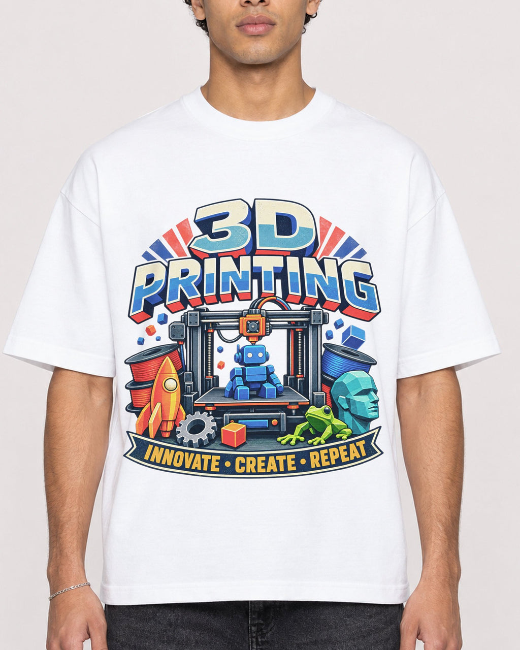 Mockup Boxy Heavyweight Tee White male close-up 10