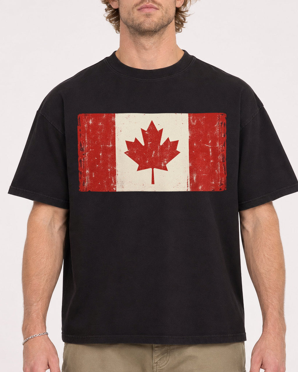 Mockup Boxy Heavyweight Tee Black male close-up 28