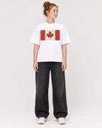 Mockup Boxy Heavyweight Tee White female full-body 28