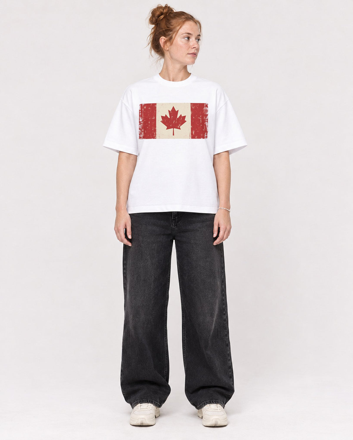 Mockup Boxy Heavyweight Tee White female full-body 28