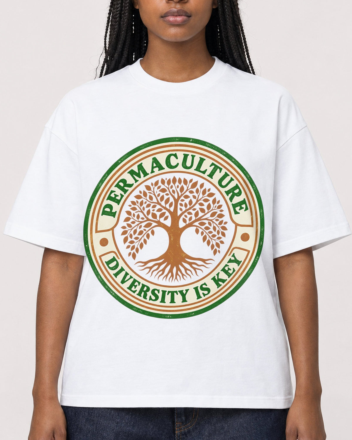Mockup Boxy Heavyweight Tee White female close-up 04