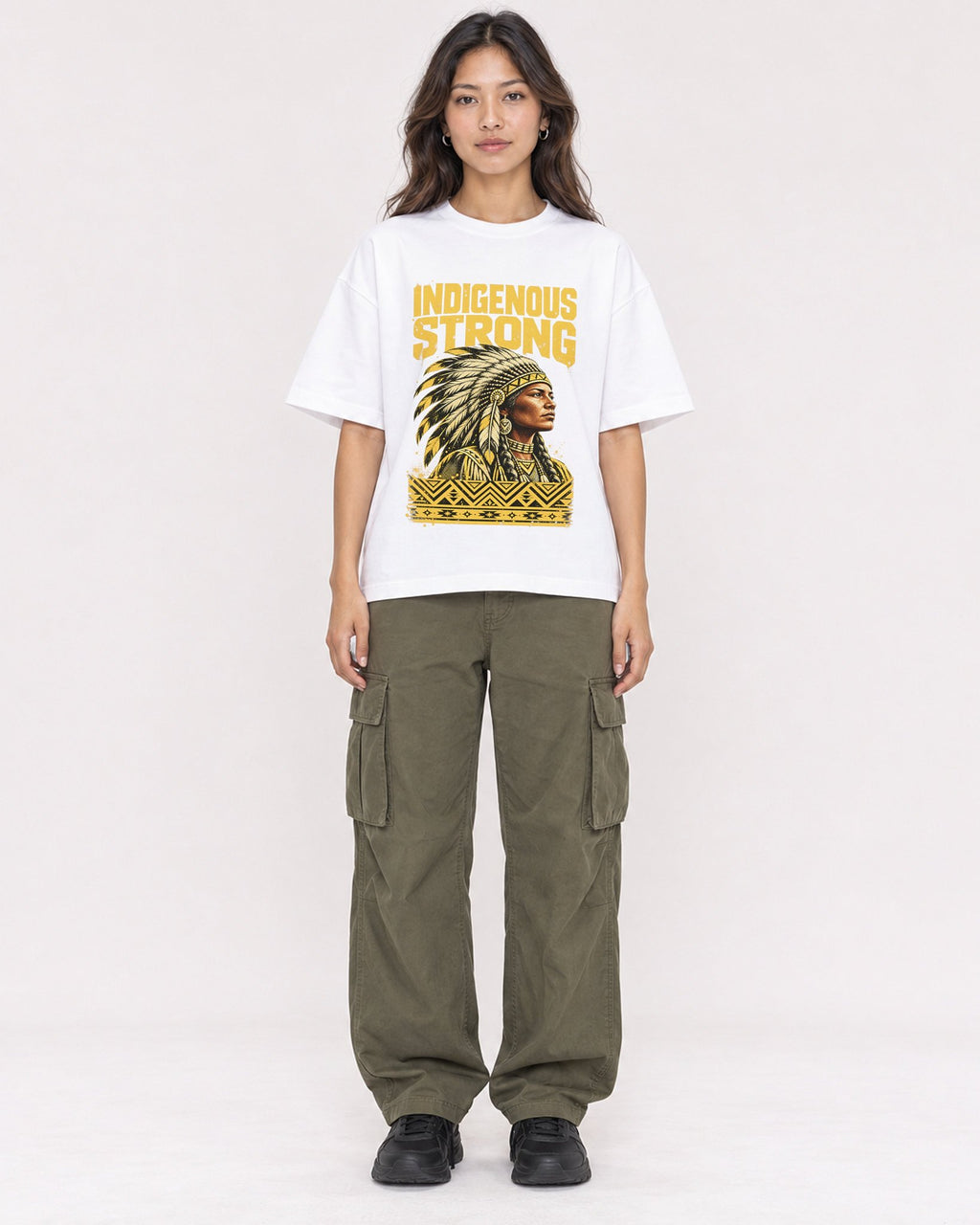 Mockup Boxy Heavyweight Tee White female full-body 02