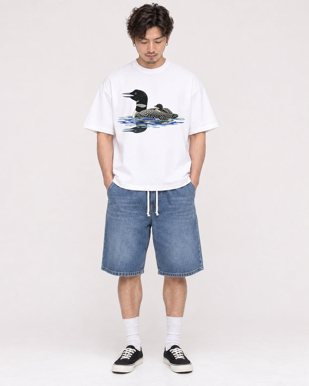 Mockup Boxy Heavyweight Tee White male full-body 03