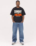 Mockup Boxy Heavyweight Tee Black male full-body 14