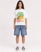 Mockup Boxy Heavyweight Tee White female full-body 06