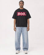Mockup Boxy Heavyweight Tee Black male full-body 25