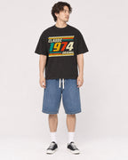 Mockup Boxy Heavyweight Tee Black male full-body 03