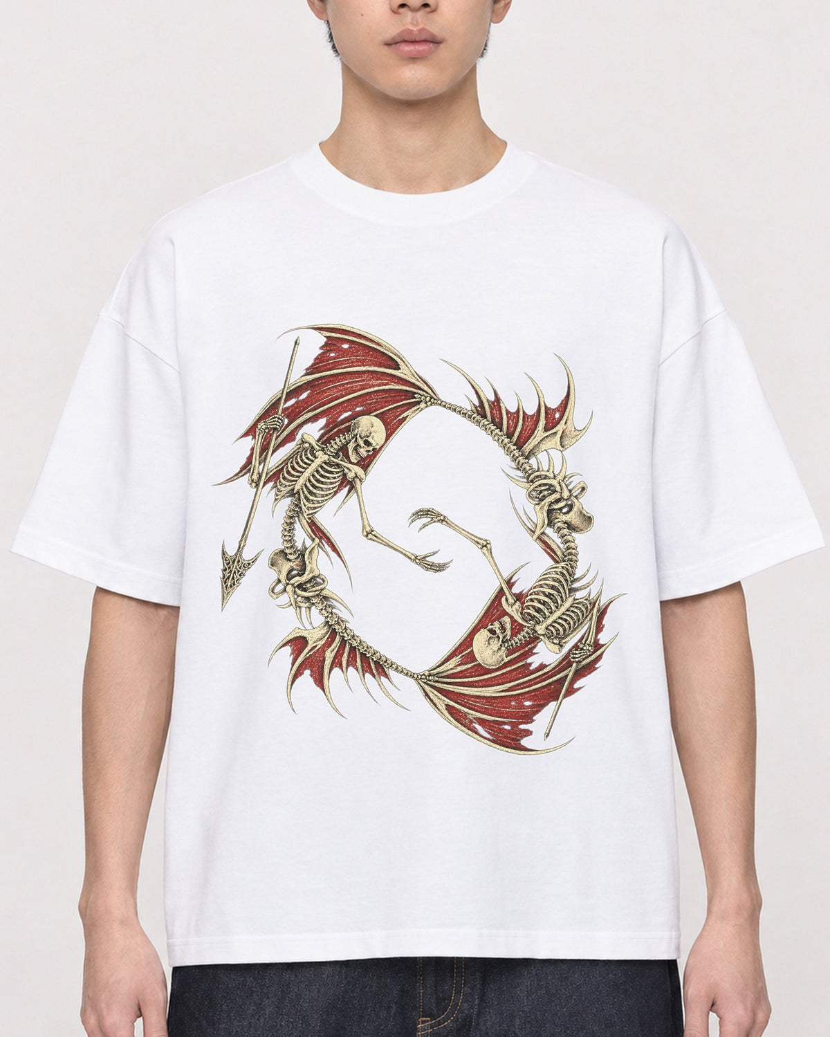 Mockup Boxy Heavyweight Tee White male close-up 01