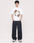 Mockup Boxy Heavyweight Tee White male full-body 01