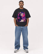 Mockup Boxy Heavyweight Tee Black male full-body 14