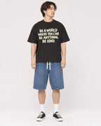 Mockup Boxy Heavyweight Tee Black male full-body 03