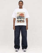 Mockup Boxy Heavyweight Tee White female full-body 34