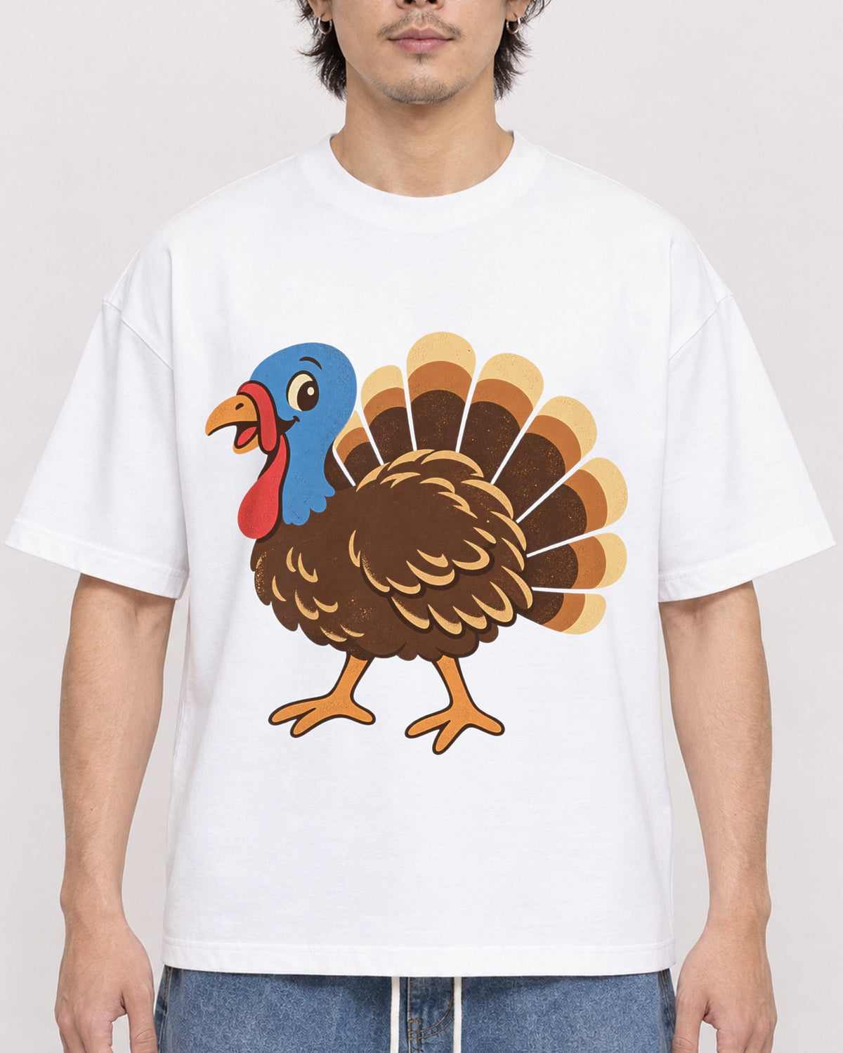 Mockup Boxy Heavyweight Tee White male close-up 03