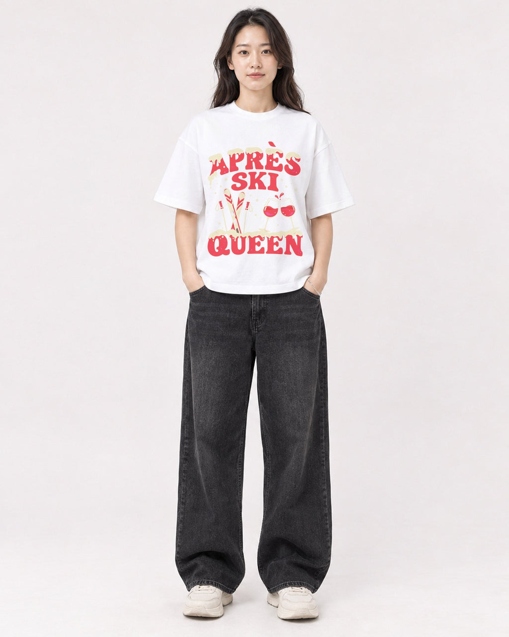 Mockup Boxy Heavyweight Tee White female full-body 03