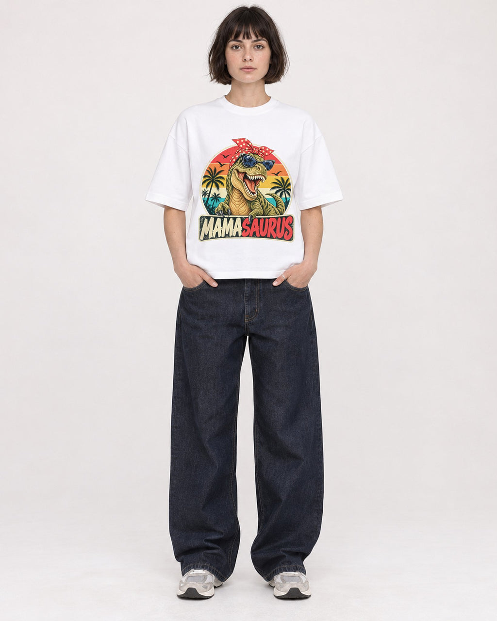 Mockup Boxy Heavyweight Tee White female full-body 39