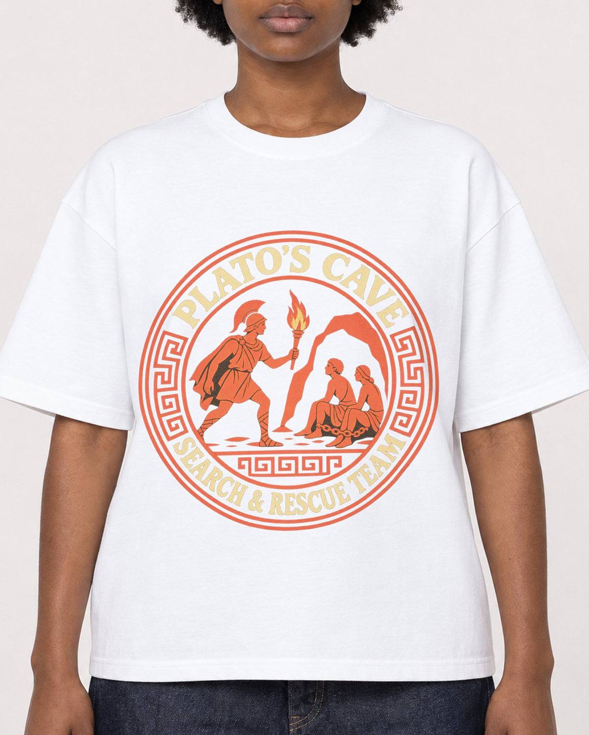 Mockup Boxy Heavyweight Tee White female close-up 14