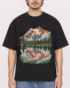 Mockup Boxy Heavyweight Tee Black male close-up 02
