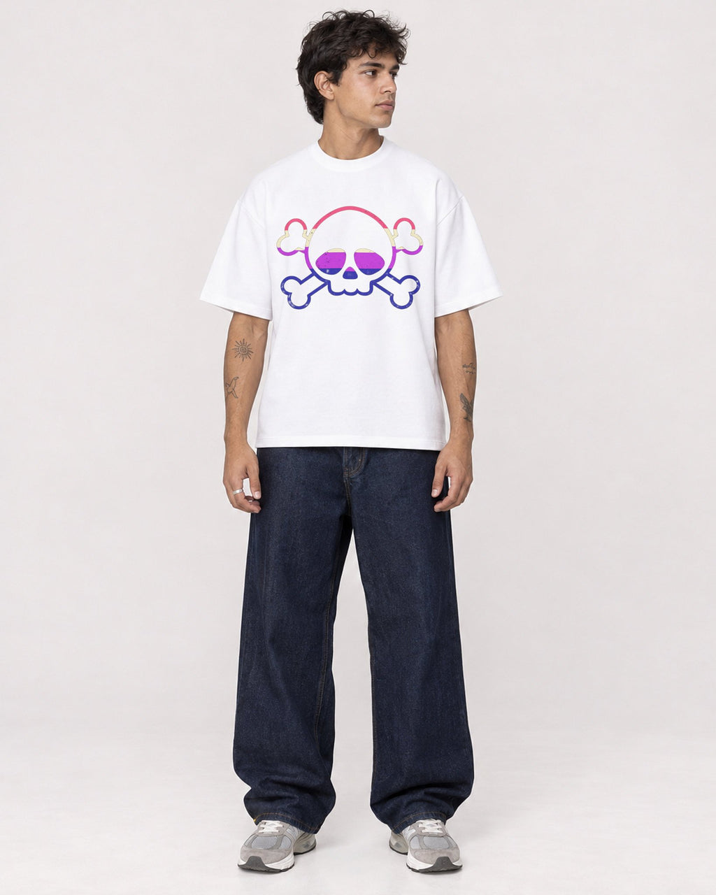 Mockup Boxy Heavyweight Tee White male full-body 06