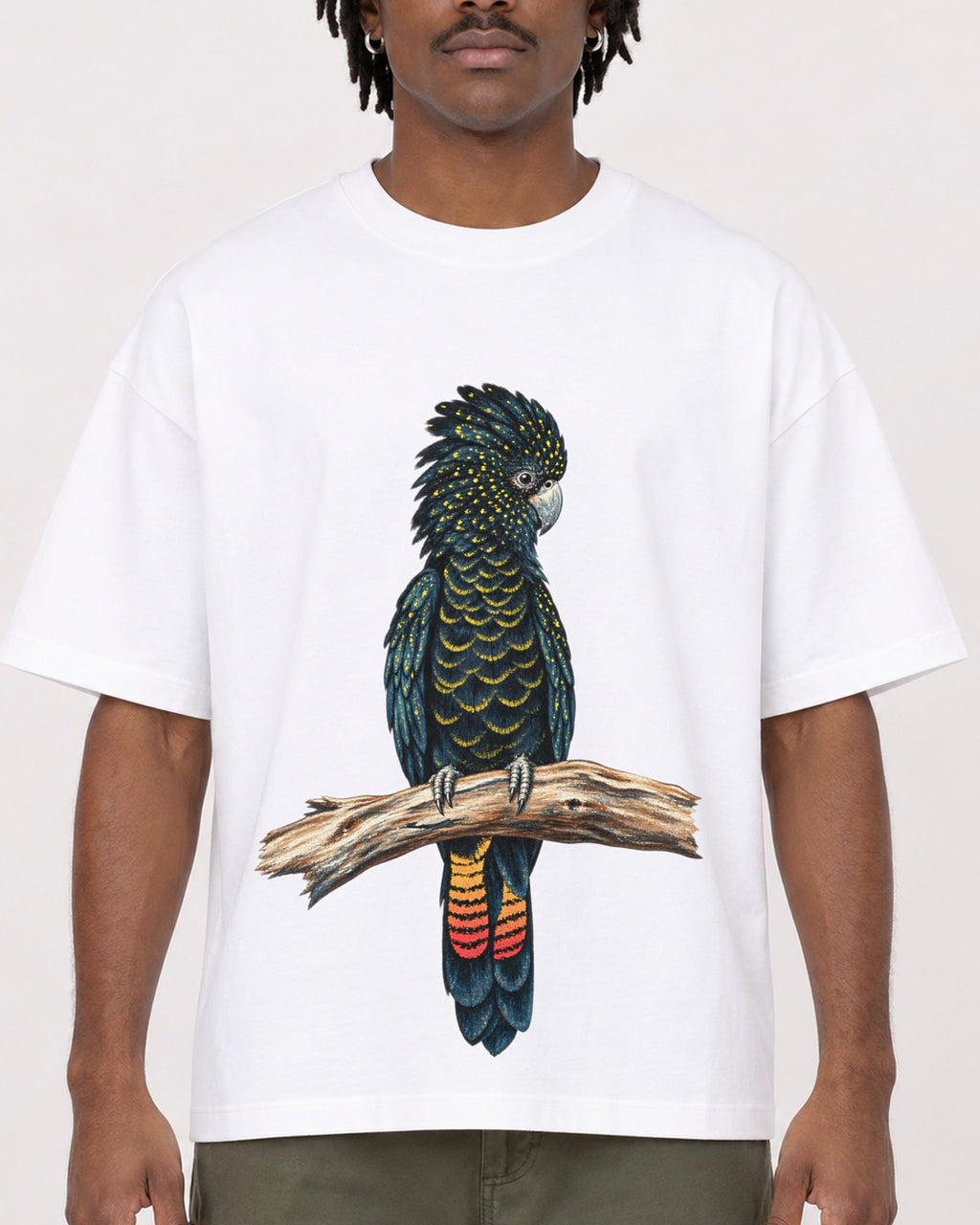 Mockup Boxy Heavyweight Tee White male close-up 04
