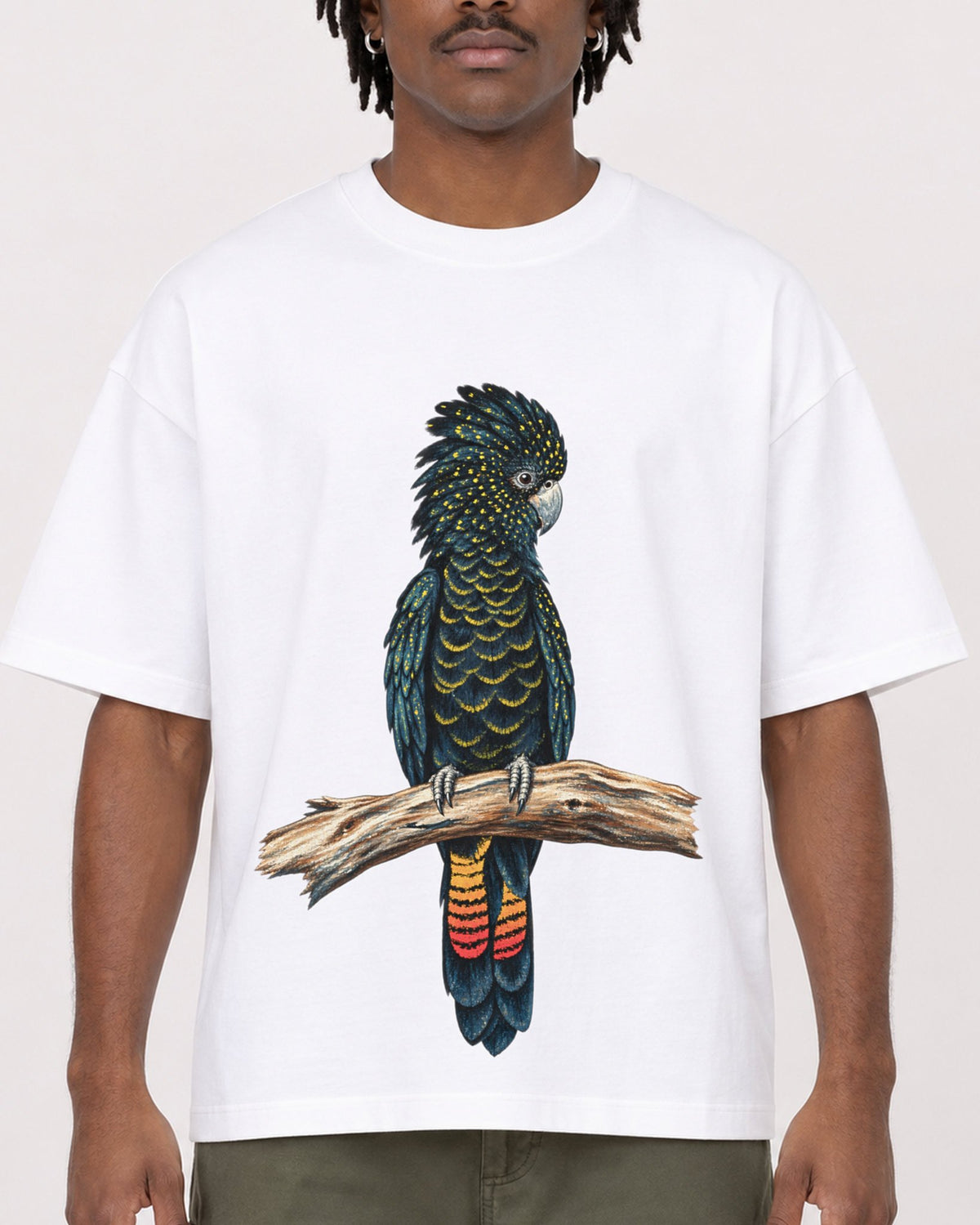 Mockup Boxy Heavyweight Tee White male close-up 04