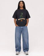 Mockup Boxy Heavyweight Tee Black female full-body 04