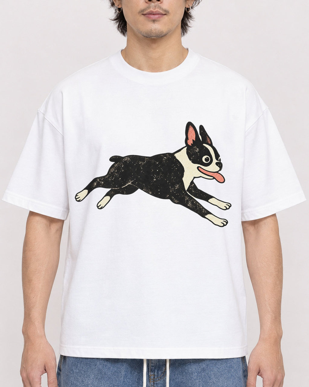 Mockup Boxy Heavyweight Tee White male close-up 03