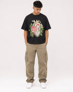 Mockup Boxy Heavyweight Tee Black male full-body 16