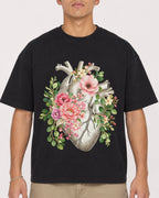 Mockup Boxy Heavyweight Tee Black male close-up 16