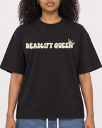Mockup Boxy Heavyweight Tee Black female close-up 05