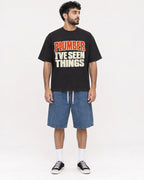 Mockup Boxy Heavyweight Tee Black male full-body 07