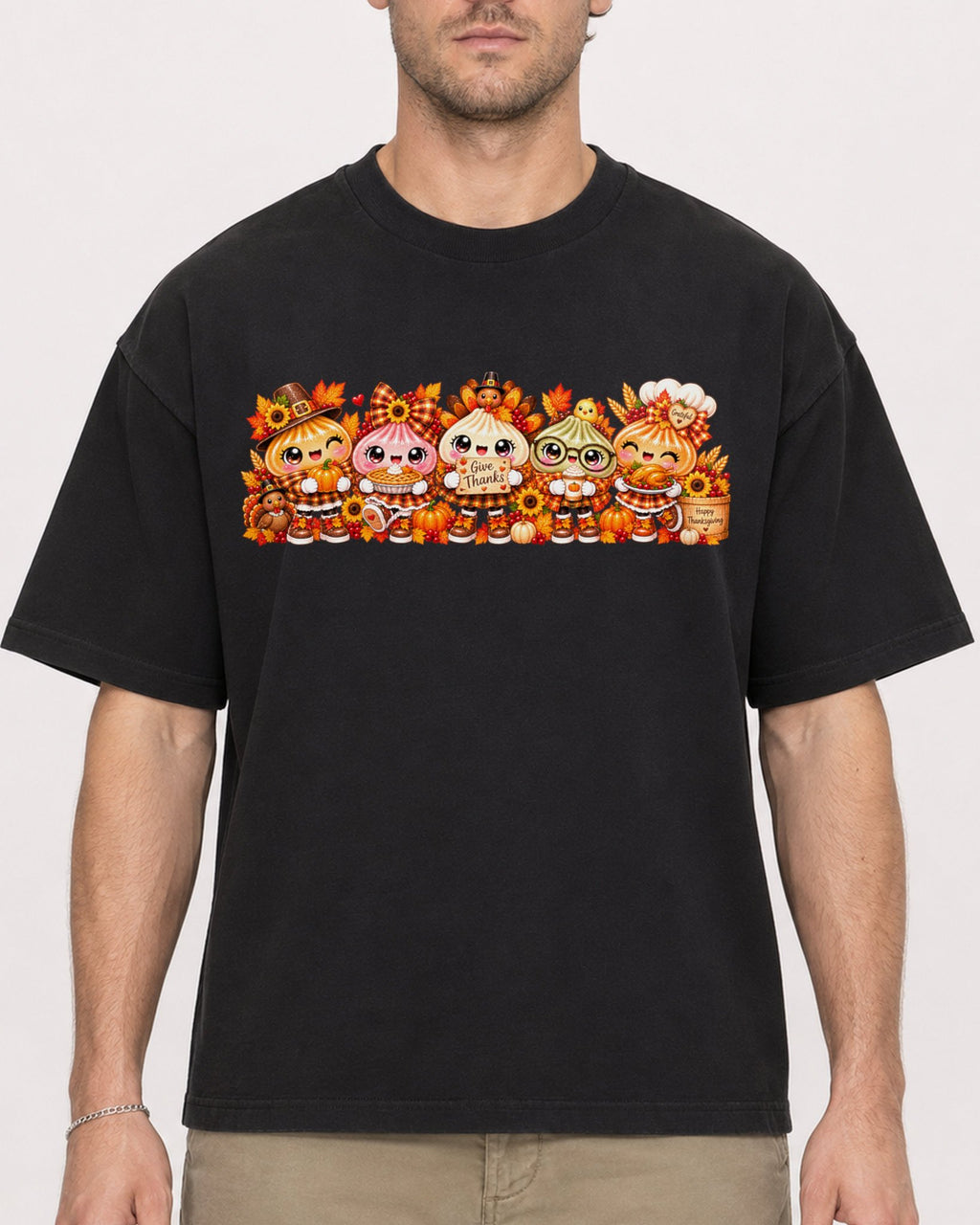 Mockup Boxy Heavyweight Tee Black male close-up 08
