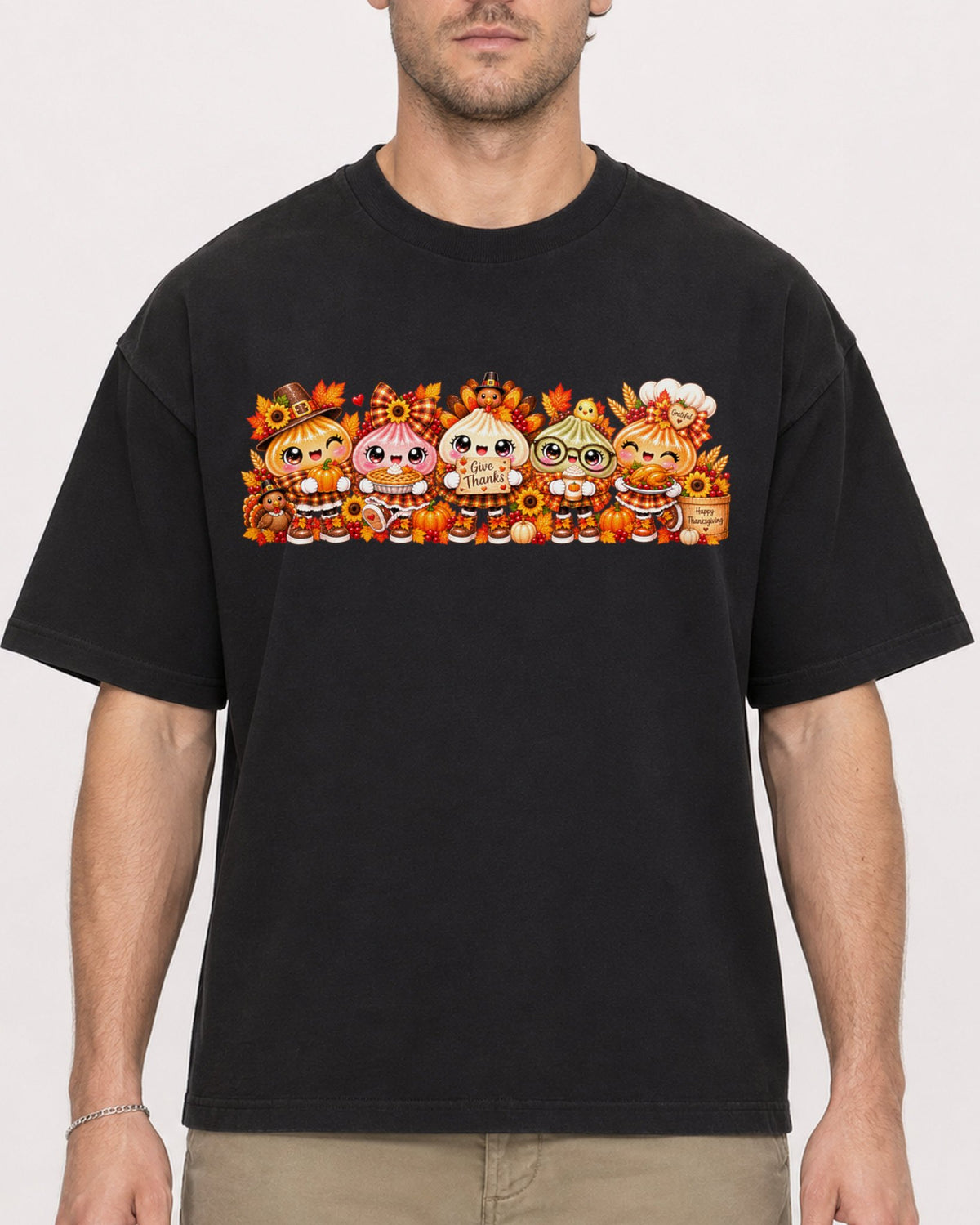 Mockup Boxy Heavyweight Tee Black male close-up 08