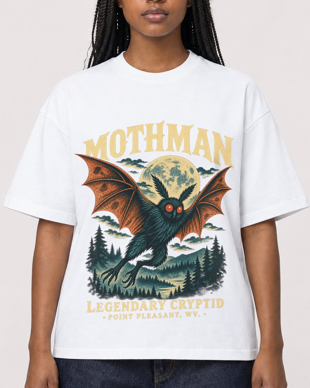 Mockup Boxy Heavyweight Tee White female close-up 04
