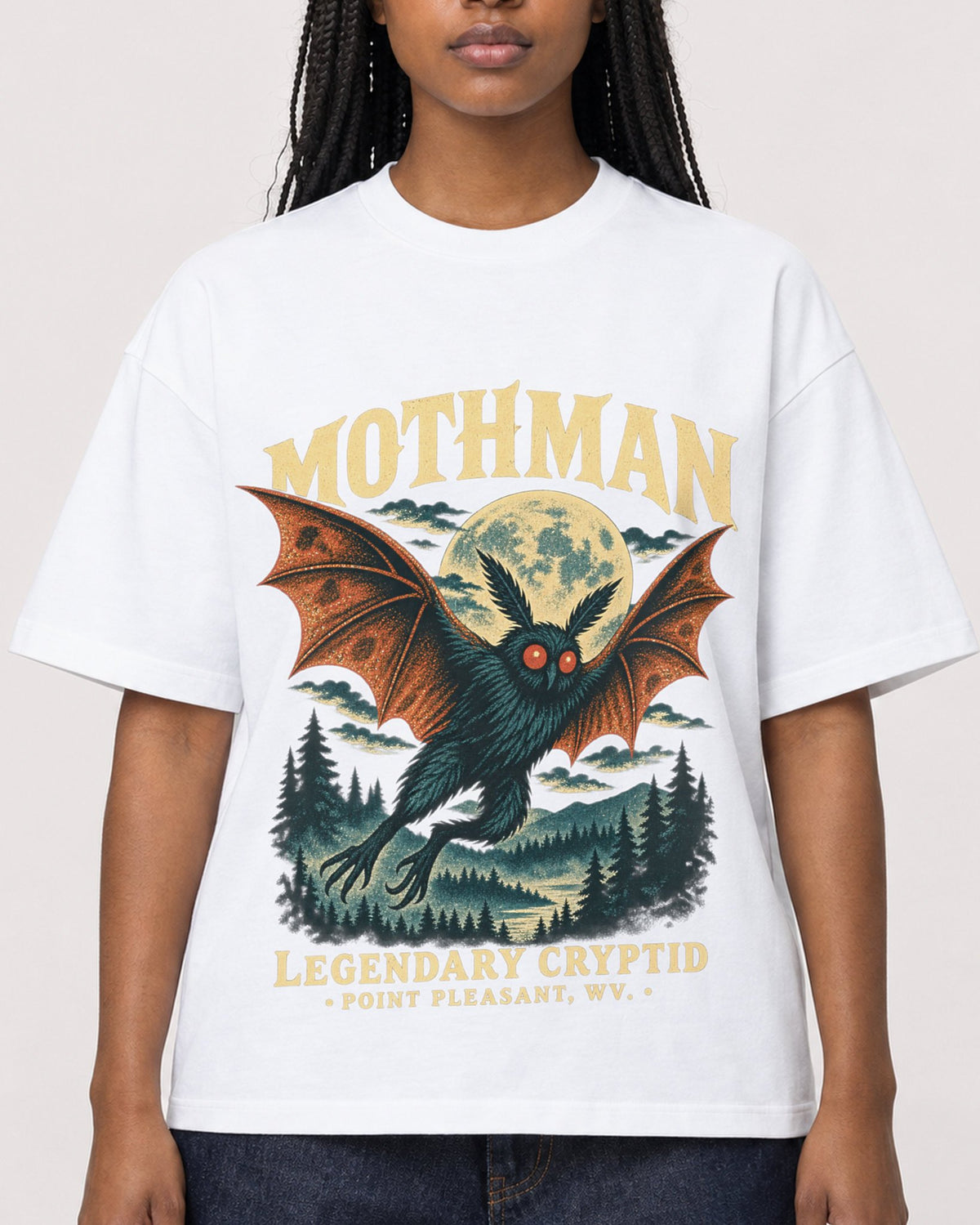 Mockup Boxy Heavyweight Tee White female close-up 04