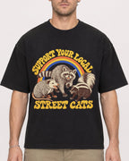 Mockup Boxy Heavyweight Tee Black male close-up 08
