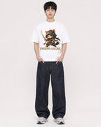 Mockup Boxy Heavyweight Tee White male full-body 01