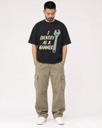 Mockup Boxy Heavyweight Tee Black male full-body 32