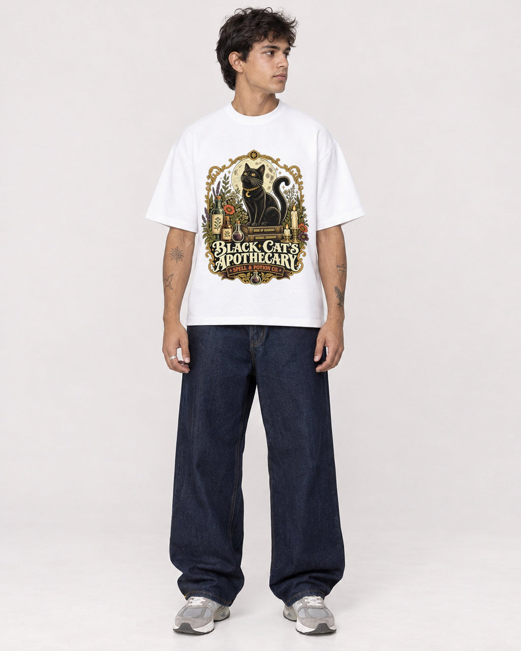 Mockup Boxy Heavyweight Tee White male full-body 06