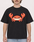 Mockup Boxy Heavyweight Tee Black male close-up 09