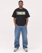 Mockup Boxy Heavyweight Tee Black male full-body 14