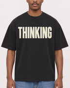 Mockup Boxy Heavyweight Tee Black male close-up 14