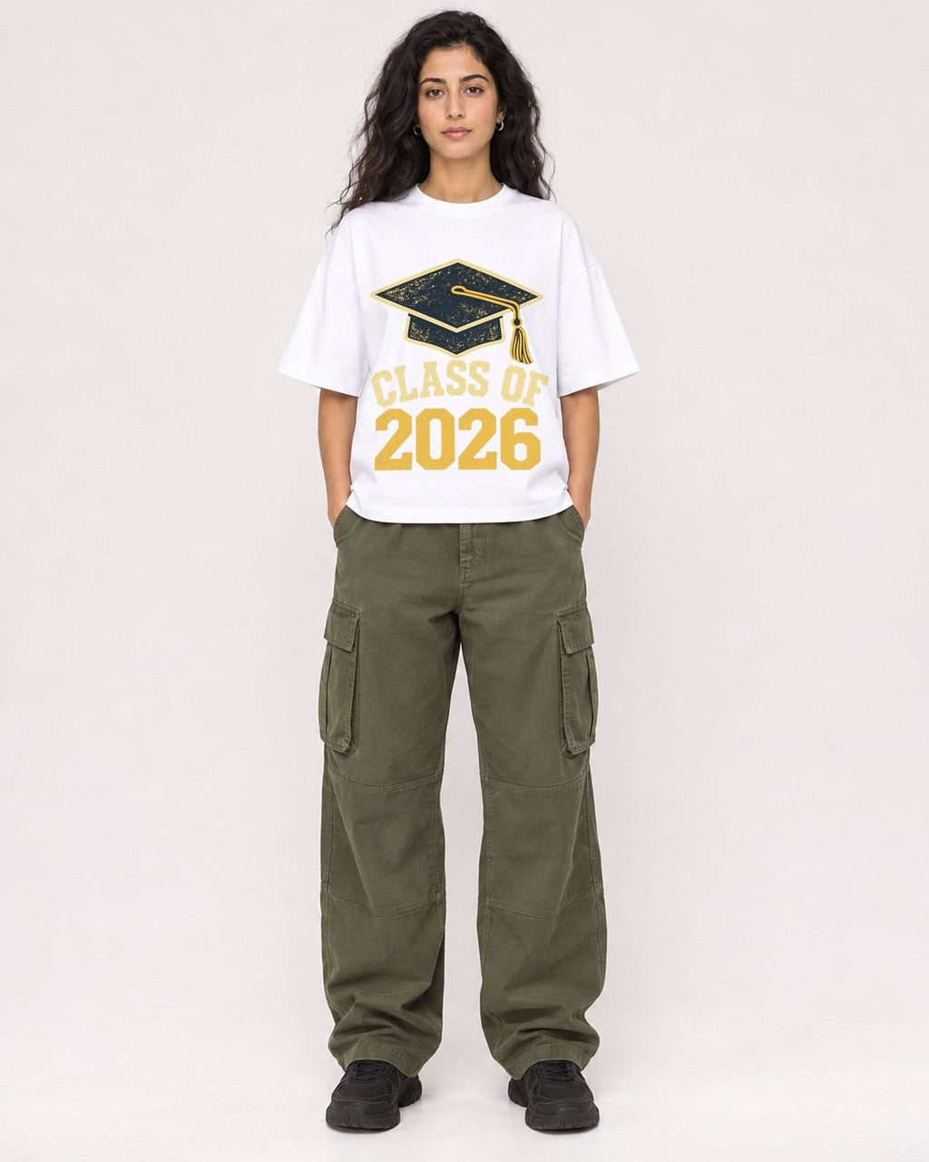 Mockup Boxy Heavyweight Tee White female full-body 07