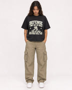 Mockup Boxy Heavyweight Tee Black female full-body 06