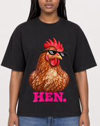 Mockup Boxy Heavyweight Tee Black female close-up 04