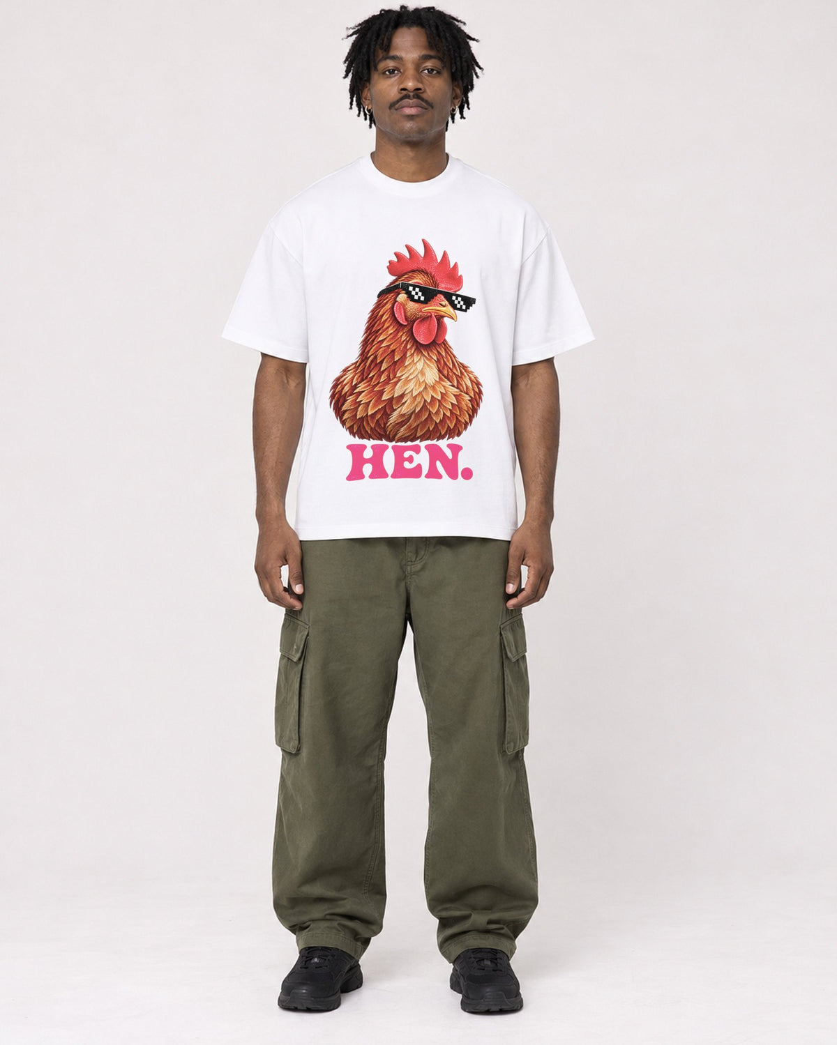 Mockup Boxy Heavyweight Tee White male full-body 04