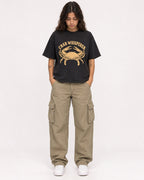 Mockup Boxy Heavyweight Tee Black female full-body 06