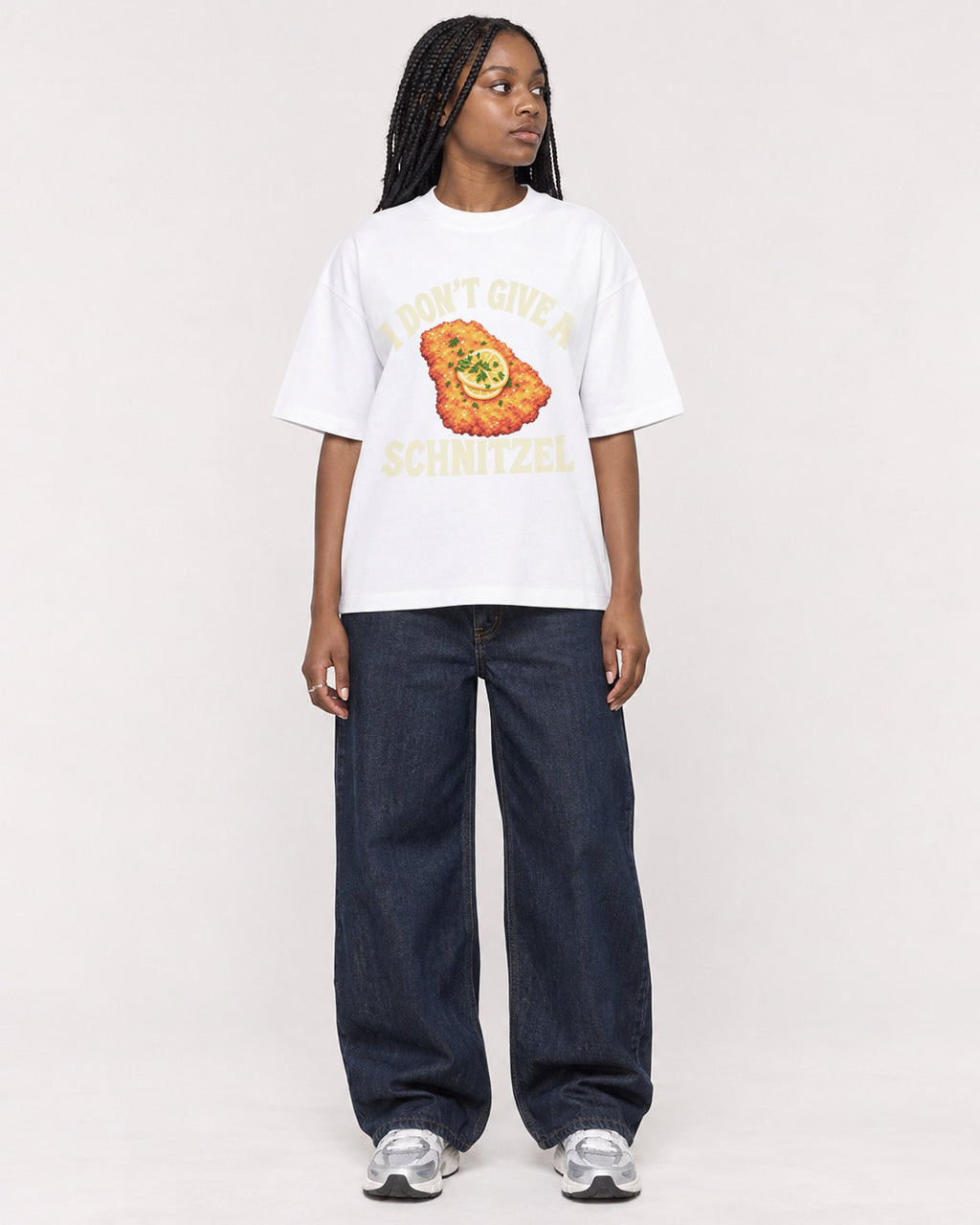 Mockup Boxy Heavyweight Tee White female full-body 04