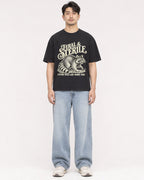 Mockup Boxy Heavyweight Tee Black male full-body 13